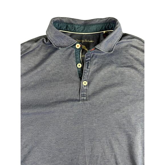 Tommy Bahama Men's Polo Shirt Blue Textured Sample Size Large RARE - Picture 4 of 9